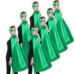 Kidsfere Superhero Capes and Masks for Teenagers Adults Men Women Team Building Dress Up Party Cape Halloween Costume 7 Pack (Green)