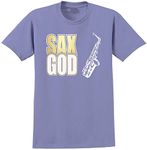 MusicaliTee Saxophone Sax Alto S God - Violet Unisex T Shirt Chest 30 Sm Child 7-8yrs