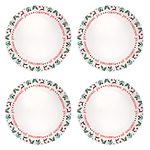 Harvey & Mason Set Of 4 Dinner Plates Joy Range Porcelain Festive Christmas Dinner Setting Decor Party