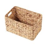 Water Hyacinth Storage Basket With Cut out Handles Shelve Basket Bathroom Storage Wardbrobe Storage Box Nursery Room Storage Basket Gift Hamper... (Small)