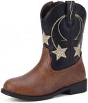Choiran Cowboy Boots for Girls and Boys - Western Cowgirl Boots for Toddler Little Big Kids Riding Shoes with Side Zipper Round Toe