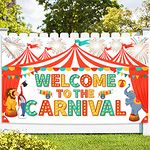 KatchOn, XtraLarge Welcome To The Carnival Backdrop - 72x44 Inch | Carnival Decorations, Carnival Banner for Carnival Theme Party Decorations | Carnival Games Decor, Circus Theme Party Decorations