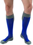 JOBST Sport Knee High 15-20 mmHg Compression Socks, Royal Blue/Grey, X-Large