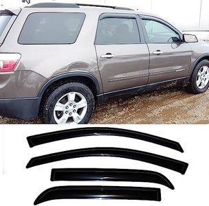 Deebior 94632 Side Window Deflector Set, 4pcs Outside Mount Tape-On Shade Rain Guards, Wind Visors fit for 2007-2016 GMC Acadia, 2007-2010 Saturn Outlook