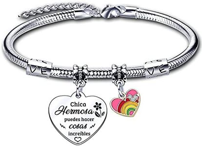 ZYMGUO Regalo Chicas Pulsera Inspiradora para Mujer Chicas,Regalos para Hermanas Amiga Chicas Pulsera,Pulseras de Acero Inoxidable Ajustable, Pulsera Mujer Personalizada, Regalos Cumpleaños
