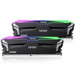 Lexar ARES RGB DDR5 RAM 32GB Kit (16GB x 2) 6400 MHz, DRAM 288-Pin UDIMM Desktop Memory, Gaming Computer Memory for XMP 3.0, AMD EXPO, CL32-38-38-76, 1.4V (LD5EU016G-R6400GDLA)