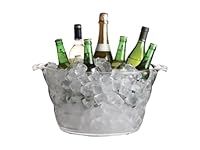 BarCraft Clear Acrylic Large Oval Drinks Bucket / Cooler, Beer, Drinks and Wine Cooler, 10 Litres