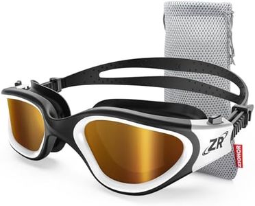 ZIONOR Swim Goggles, Upgraded G1 Polarized Swimming Goggles UV Protection Anti-fog Adjustable Strap for Men Women Adult Indoor or Outdoor (Polarized Light Mirror Gold Lens)