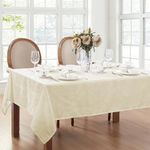 Elrene Damask Tablecloth, Polyester, Ivory, 60" x 102"