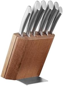 Scanpan Classic Steel 7 Piece Knife Block Set, Silver
