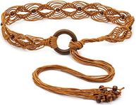 BAOKELAN Boho Woven Belts for Women Rope Braid Waist Belt for Dress, Brown 2, Fit Waist 28"-43"