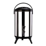 Stainless Steel Insulated Barrel Double Walled 1.59 Gallon Beverage Dispenser with Spigot Keep Hot Water Milk Tea Coffee Juice, Home Party Use