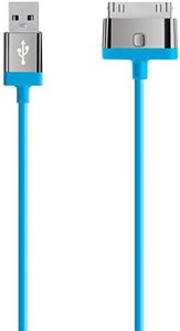 Belkin F8J041cw2m-BLU - Cable de carga y sincronización Mixit de 30 pines a USB 2.0 para iPad 1/2, iPhone 4/4s, azul