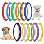 tonyg-p 12pcs Puppy ID Collars Whelping Collars Adjustable Puppy ID Bands Identification Puppy Collar for Dog Kitten Newborn Pet,Multi Coloured (L,17-28CM)