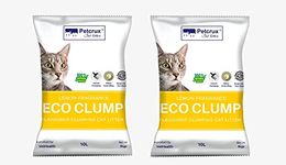 PetCrux Eco Clump Cat Litter | Natural Bentonite Clay | Lemon Scented | Superior Odour Control | 99.9% Dust Free Scoopable (for Multiple Cats), 10kg Total - 2 Packs of 5kg