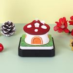 3D Desk Calendar 2025, Time Piece Calendar, Tear-Away 3D Paper Art Notepad w LED Lights, Creative 3D Memo Artsy Pad Calendar 3D Art Calendar Paper Carving Present Desktop Decor House Sculpture Present (Red Mushroom House)