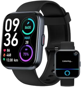 Smart Watch for Men Women Android iPhone, Alexa Built-in Fitness Watch with 1.8" LCD Screen & Bluetooth Call (Make/Answer), Heart Rate/SpO2/Sleep Monitor, 100 Sports, IP68 Waterproof Smartwatch