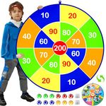 25.5in Large kids Dart Board with 12 Sticky Balls, Kids Ball Games, Indoor Game/Outdoor Game/Garden Game/Board Game/Fun PartyGame Toys, for 3+ Year Old Boys Girls(65cm)