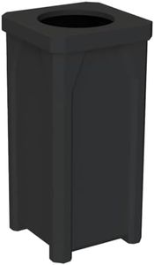 Sturdy Essentials Outdoor Trash Can, Heavy Duty Open Top Plastic Bin