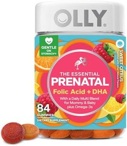 OLLY Essential Prenatal Gummy Multivitamin, Folic Acid, Vitamin D, Omega 3 DHA, Supports Healthy Growth and Brain Development, Citrus Berry - 84 Count