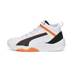 PUMA Men's Rebound Future Evo Sneaker, Puma White-puma Black-Ultra Orange, 10.5