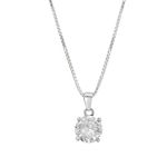 ZAVYA 925 Sterling Silver Solitaire Cubic Zirconia Anti Tarnish Rhodium Plating Pendant Necklace | Gift for Women and Girls | | With Certificate of Authenticity and 925 Hallmark