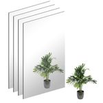 TSKDKIT 4Pcs HD Wall Mirror Self Adhesive Glass Mirror Full Length Mirror Stick On Frameless Large Adhesive Mirror Tile for Bedroom, Living Room, Hallway Decoration(40 x 30cm)