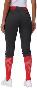 MIVEI Women's Adult Utility Tweeners Softball Pants - Woman Low Rise 3/4 Tapered Leg Track Pants Dual-Layer Knee Youth Girls