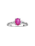 *RYLOS Classic Red Star Ruby & Diamond Ring - July Birthstone*