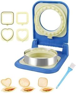 3-in-1 Uncrustable Sandwich Maker - Heart/Circle/Square Crustless Sandwich Cutter & Sealer for Kids' Lunch, Breakfast & Lunchboxes | BPA-Free Press, Easy Clean, Food-Grade PP (Blue)