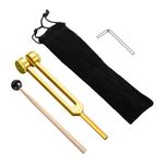 HASTHIP® 128Hz Aluminum Alloy Tuning Fork Set with Rubber Hammer, Wrench and Storage Pouch for Sound Therapy, Medical Hearing Tests, Acoustic Calibration and Energy Healing Applications