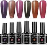 senvenski Grape Jelly Gel Nail Polish Kit - Translucent Colors with Milky Sheer Finish Clear Purple Grape Pink Brown Gray Black | Vegan UV/LED Nail Art Kit Gift for Women Manicure Salon DIY(BT6-003)
