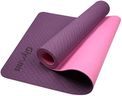 Glymnis Yoga Mat Exercise Mat Thick Non Slip Pilates Mat, Anti Tear Durable for Fitness Workouts Gym with Carrying Strap for Women Men(Purlpe and Pink)