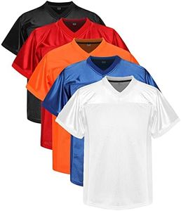 MESOSPERO Youth Blank Football Jerseys for Boys, Kids Athletic Practice Hip Hop Hipste Sports Shirt S-XL, Boys White, Medium