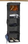 SimpleHouseware 5 Shelves Hanging Closet Organizer, Dark Grey