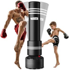 Dripex Freestanding Punching Bag, Heavy Punch Bag with Stand for Adults Teens, Men Standing Kickboxing Bag with Foam Protector, Suction Cup Base for Home Gym Office MMA Boxing Training