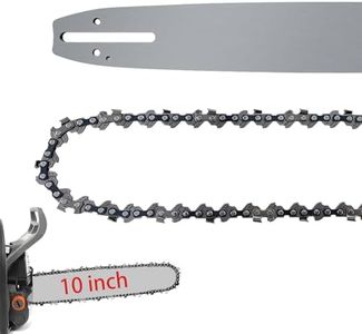 10 Inch Pole Saw Bar and Chain Combo, Replacement Guide bar for Greenworks PS80L00, PS80L210, PS80L212, 100SDAA041 for KOBALT KPS 1081-06, KPS 2081-06, 10" Chainsaw Chain for 25AP058X