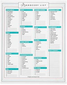 Bright Line Eating Magnetic Grocery List – Fridge Grocery List Magnetic Sheet for Quick & Easy BLE Healthy Living Meal Planning - Grocery Shopping List Pad for Fridge w/52 Tear Off Pages (7.25” x 9”)
