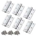 Bwintech 3 Pairs 75 x 50 x 2.0mm(3 inch) Satin Chrome Brushed Hinge for Fire Door, Steel Fire Rated Internal Door Hinges, Ball Bearing Hinge for Internal Use in Residential and Commercial Buildings