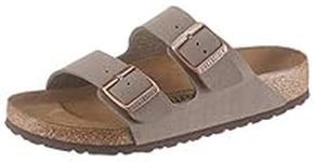 BIRKENSTOCK ARIZONA Birko-Flor Nubuck Wide, Unisex Adults' Sandals, Grey (Stone), 8 UK (42 EU)