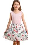 BONNY BILLY Girls Kids Sleeveless Floral Print Casual Summer Holiday Skater Dress 10-11 Years Flower-2