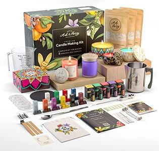 ASH & HARRY (USA Based Company Premium Soy Candle Making Kit - Full Set - Big Glass Jars & Tins Soy Wax for Candle Making - DIY Starter Candles Making Kits for Adults - Scented Candle Maker Supplies