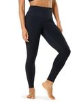 LAPASA Women's High Waist Tummy Control Yoga Leggings Breathable Activewear Sports Tights L01A1 (Black, Medium)