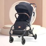 R for Rabbit Street Smart 360 Degree Rotatable Stroller for Newborn Baby| Aluminum Frame Pram with Quick Fold|Premium Travel Friendly Stroller for 0 -3 Years Babies|6 Months Warranty (Pure Black)