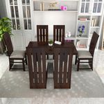 Adichwal Furniture Solid Sheesham Wood 6 Seater Dining Table Set with Cushioned Chairs for Dining Room | Living Room | Home & Office | Hotels Restaurant & Cafe (6 Seater, Walnut H)