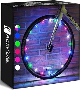 Activ Life LED Bike Wheel Lights (2 Tires) Cool Bike Lights - Kids Stocking Stuffer for Kids Toys Gifts Boys 8-12 Age 11 10 Year Old Boy Girls BMX Accessories Women Bicycle Spoke Teen Bday 8 9