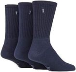 Jeep Mens 3 Pair Urban Trail Cotton Sports Socks In 3 Colours (6-11, Navy/Sky)