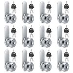 12 Pcs Cabinet Locks, 16 mm Letterbox Locks, Cupboard Locks with Key, Mailbox Locks, Security Drawer Locks for Mailbox Drawer Cupboard Cabinet Furniture Door Post Box Locks (12)