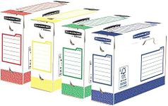 Bankers Box 4474501 Heavy Duty Archive Box A4+ 100 mm Pack of Eight Multi-Coloured L9.5 x H24.4 x L33 cm