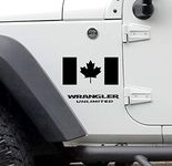 (2 Pack) 152.4mm x 76.2mm (6"x3") Black - Canada Canadian Flag Maple Leaf Vinyl Sticker Decal- For Vehicle Car Truck Motorcycle Window Bumper Wall Laptop - Printed On Clear Vinyl, No Background.